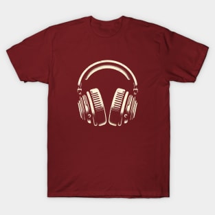 Retro Headphone Groove T-Shirt: Vintage Music Lover Tee T-Shirt